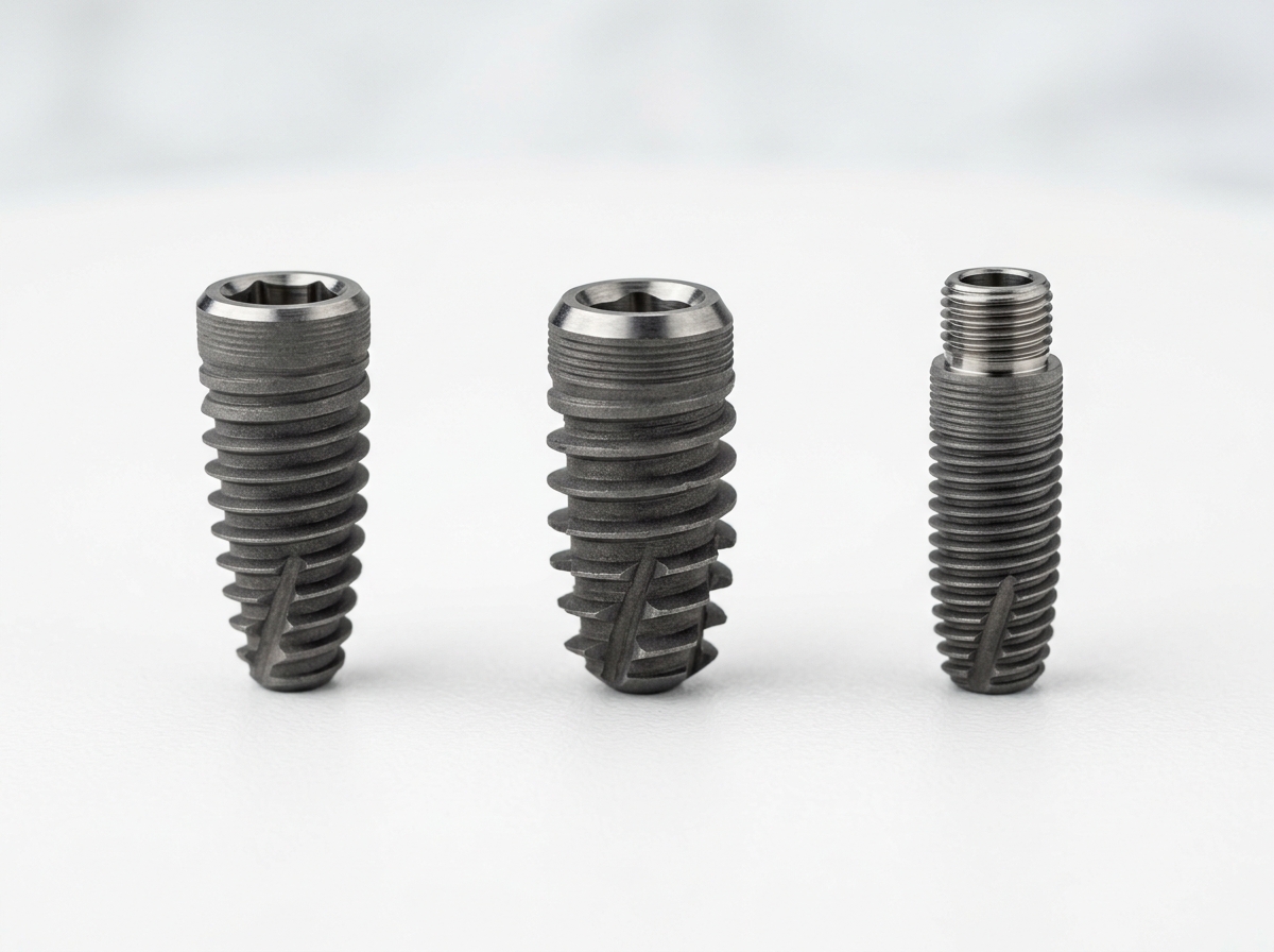 Precision Osstem vs Neodent vs Straumann titanium implant posts at Dental NKT
