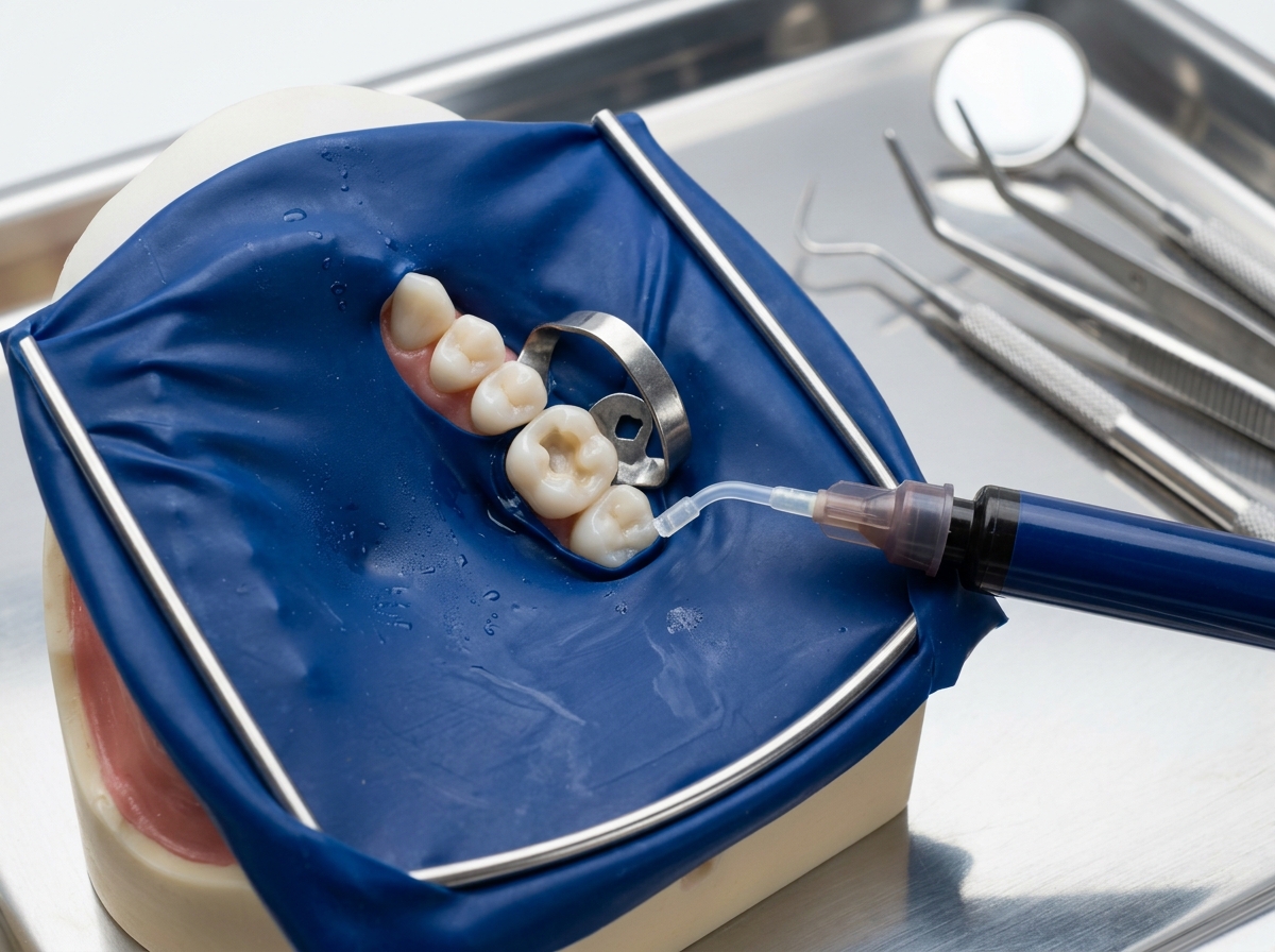Resin cement bonding procedure under rubber dam isolation for Emax porcelain veneers at Dental NKT