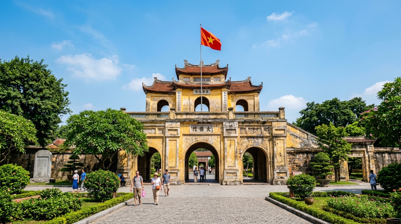 Doan Mon Gate at the Imperial Citadel of Thang Long UNESCO Heritage Site in Hanoi